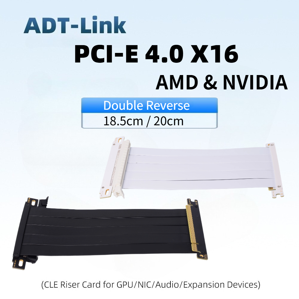 Itx Case Pcie Riser 4.0 - Кабель-удлинитель Dual Reverse PCIe Gen4.0 X16,